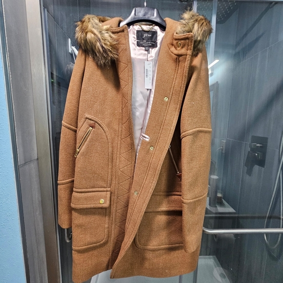 J. Crew Chateau Wool Coat Italalian Stadium Heathered Alcorn - Picture 2 of 8